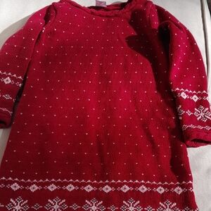Red Knit girls Gymboree size 5 Dress with White Snowflake Pattern